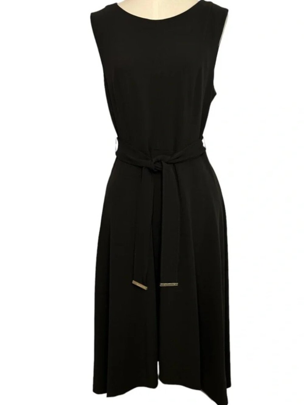 Donna Karan Black Label belted midi dress women size 8.
